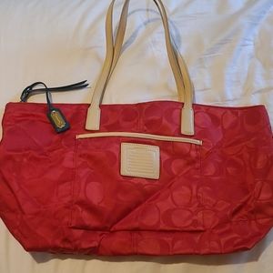 Coach red handbag